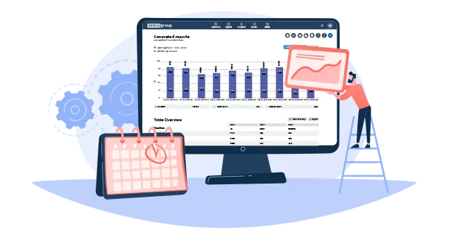 Automatischer Vemcount-Bericht mit Kalender und Diagramm